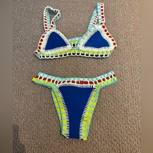 Blue crochet bikini